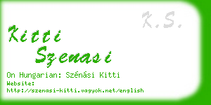 kitti szenasi business card